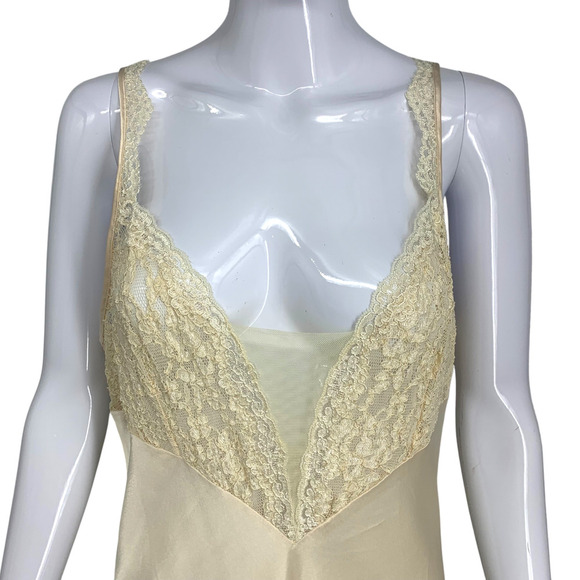 Vintage Victoria Secret Sz M/L Ivory Satin Peignoir Set Full Length Robe & Gown - Picture 6 of 11